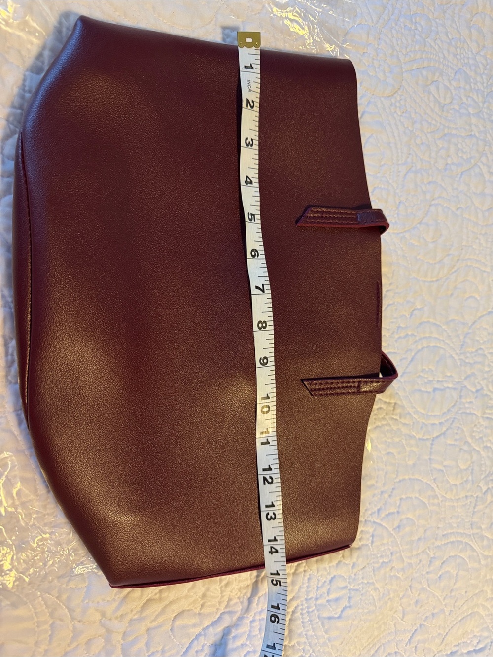 Women's Burgundy Tote Bag - Elegant Everyday Carry - Picture 4 of 5